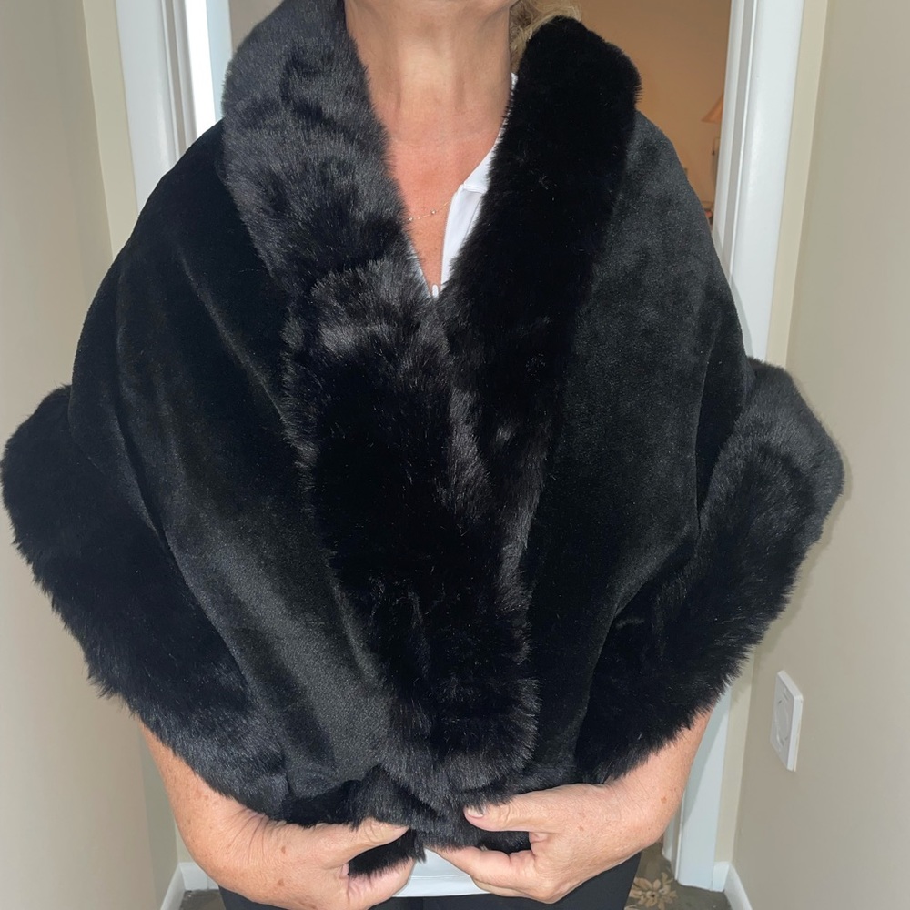 NEW black faux shawl
